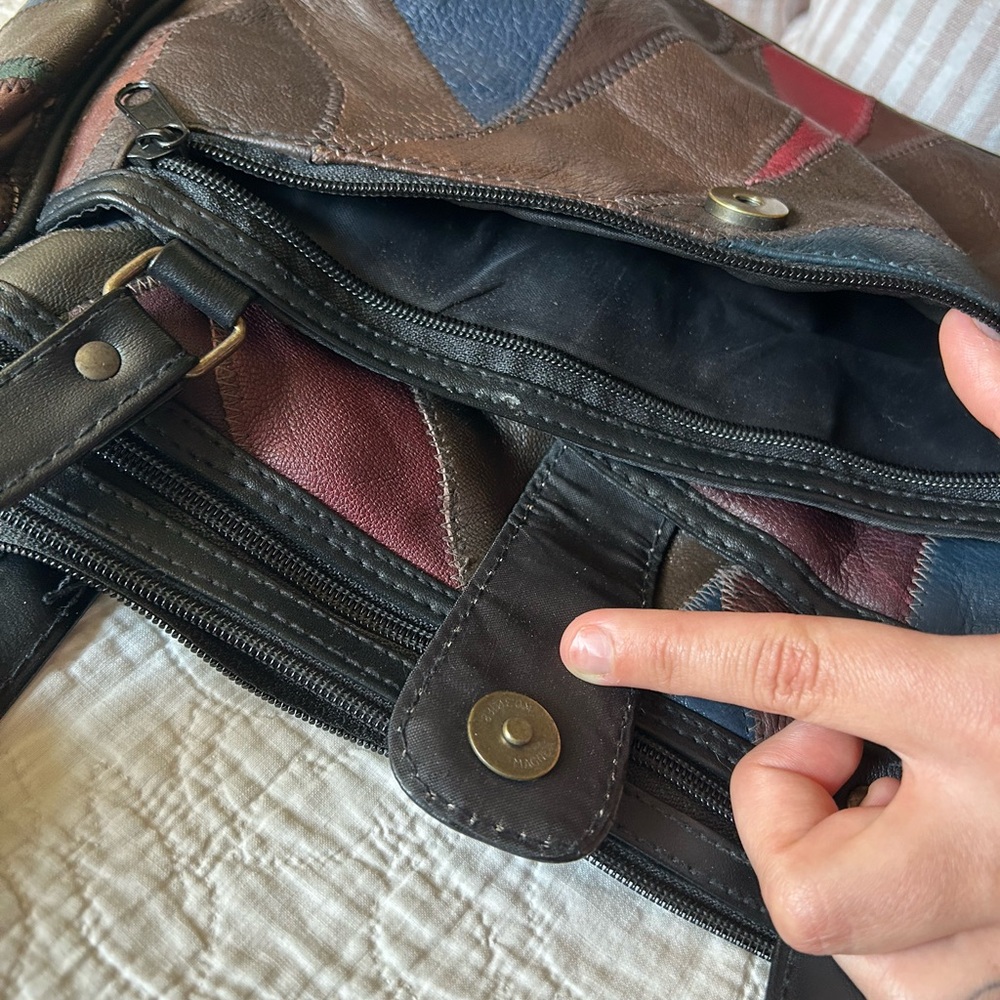 Unique, Patchwork Leather Handbag - image 6